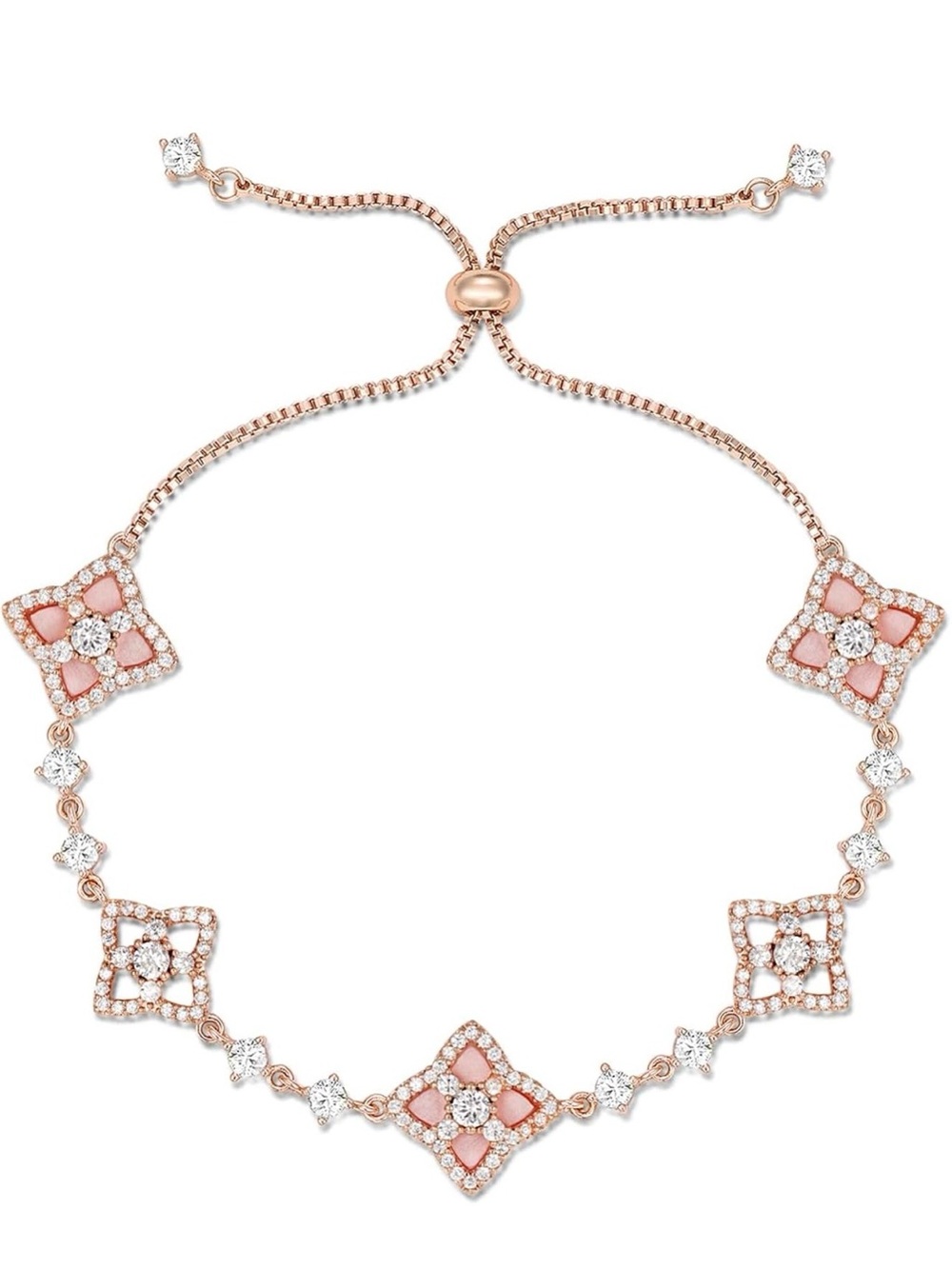 Sinebella Pink Star Bracelet Natural Shell Adjustable w/Dust Bag-NIB